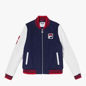 Fila Women's Blue and White Bomber Jackets